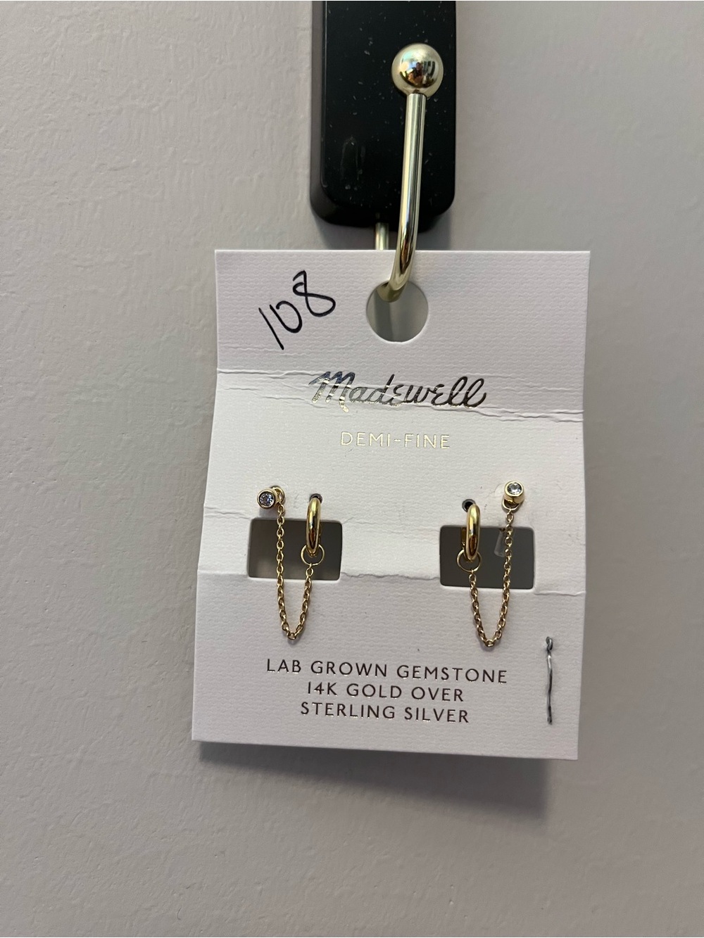 Madewell Gold Chain Drop Hoop Earrings - Picture 4 of 5